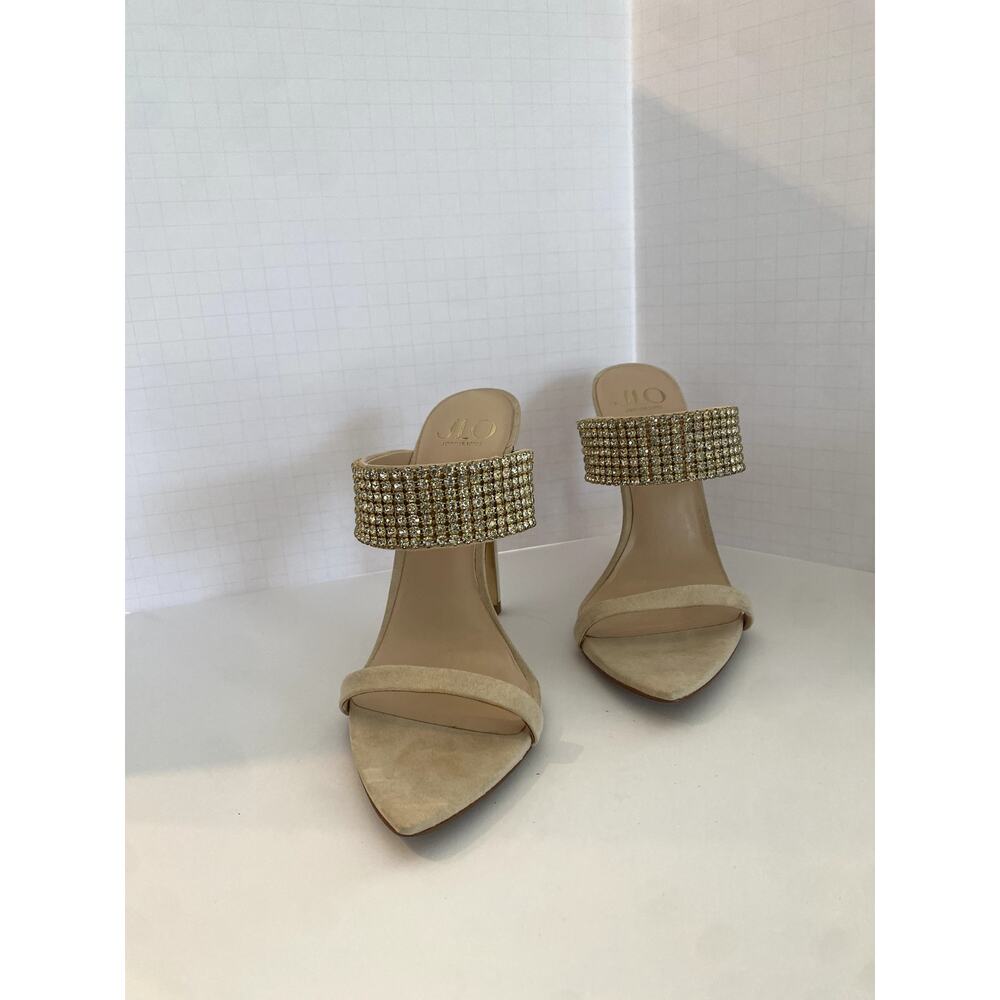 Jennifer Lopez Nude/Gold Rhinestone High Heel Slide - Picture 2 of 7